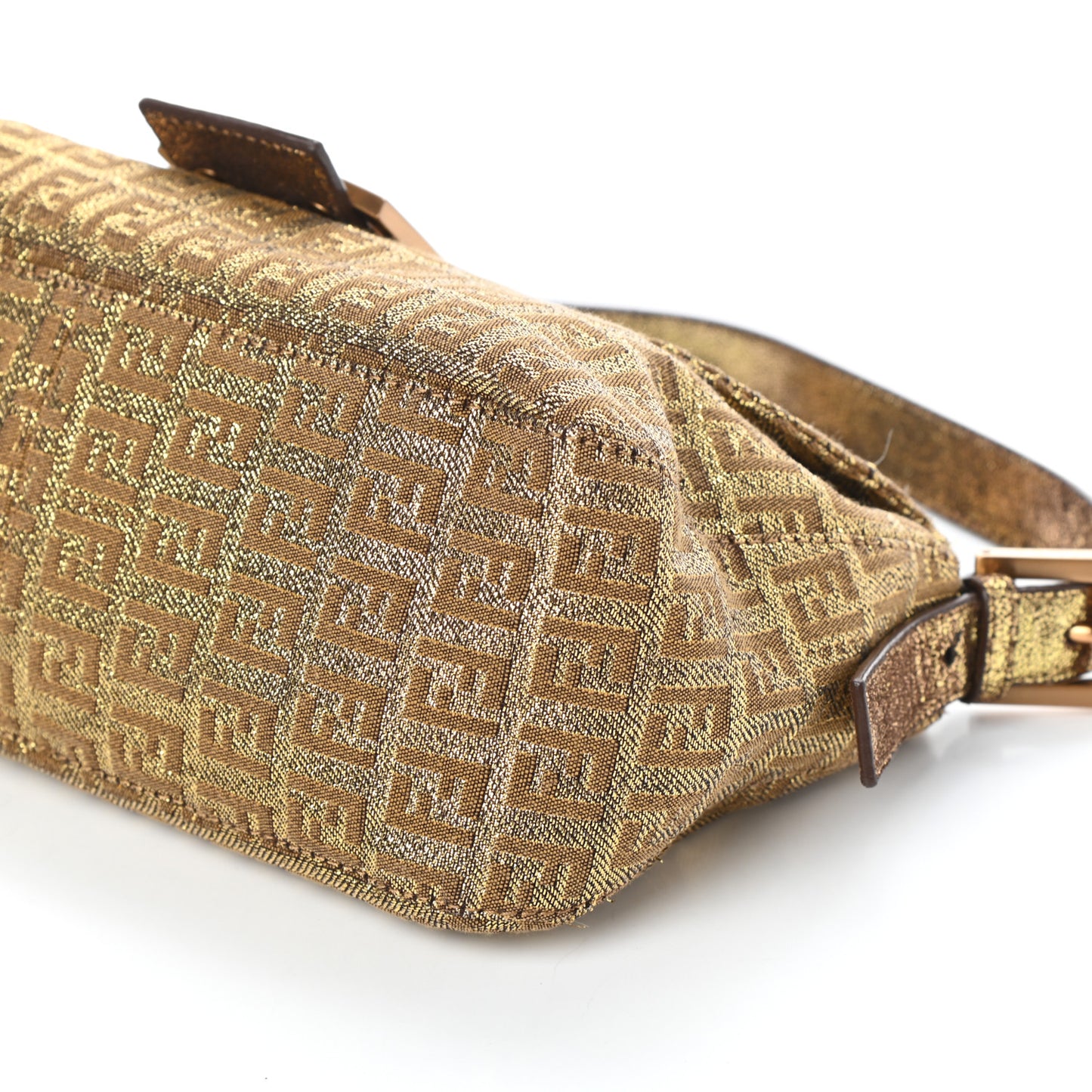 Metallic Jacquard Zucchino Suede Baguette Peltro Argento Sabbia