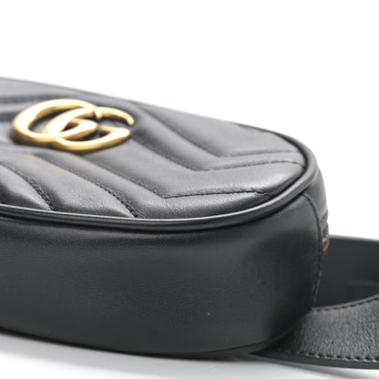 Gucci Calfskin Matelasse GG Marmont Belt Bag 85 34 Black 6 of 10