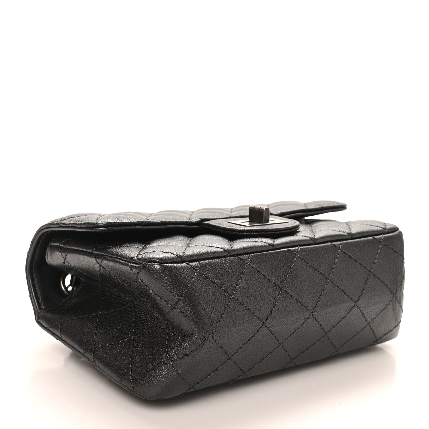 Chanel Metallic Sheepskin Quilted 2.55 Reissue Mini Flap Dark Silver 4 of 10