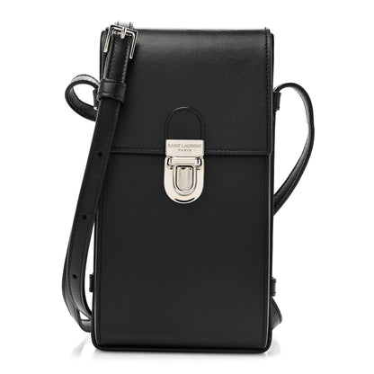 Saint Laurent Calfskin Phone Holder Crossbody Black 1 of 10