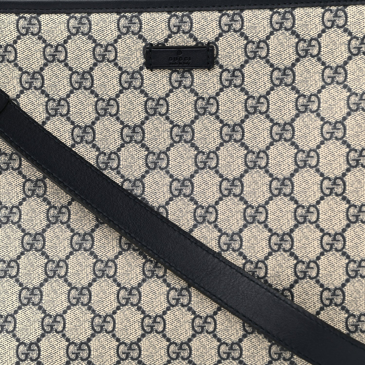 Gucci GG Plus Monogram Medium Flat Messenger Bag Navy 1 of 10