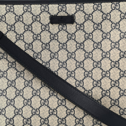 Gucci GG Plus Monogram Medium Flat Messenger Bag Navy 1 of 10