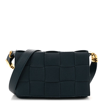 Bottega Veneta Grained Calfskin Maxi Intrecciato Cassette Crossbody Bag Deep Blue 1 of 10