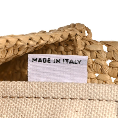 Miu Miu Raffia Crochet Woven Tote Bag Beige 7 of 10