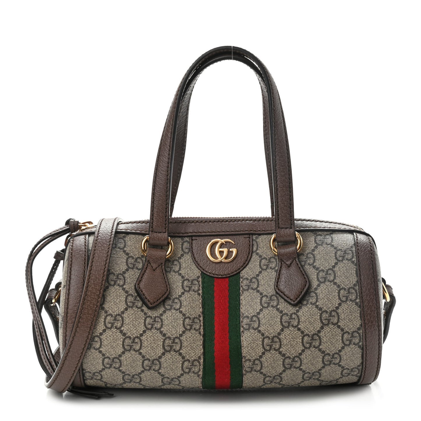 GG Supreme Monogram Web Small Ophidia Boston Bag Beige New Acero