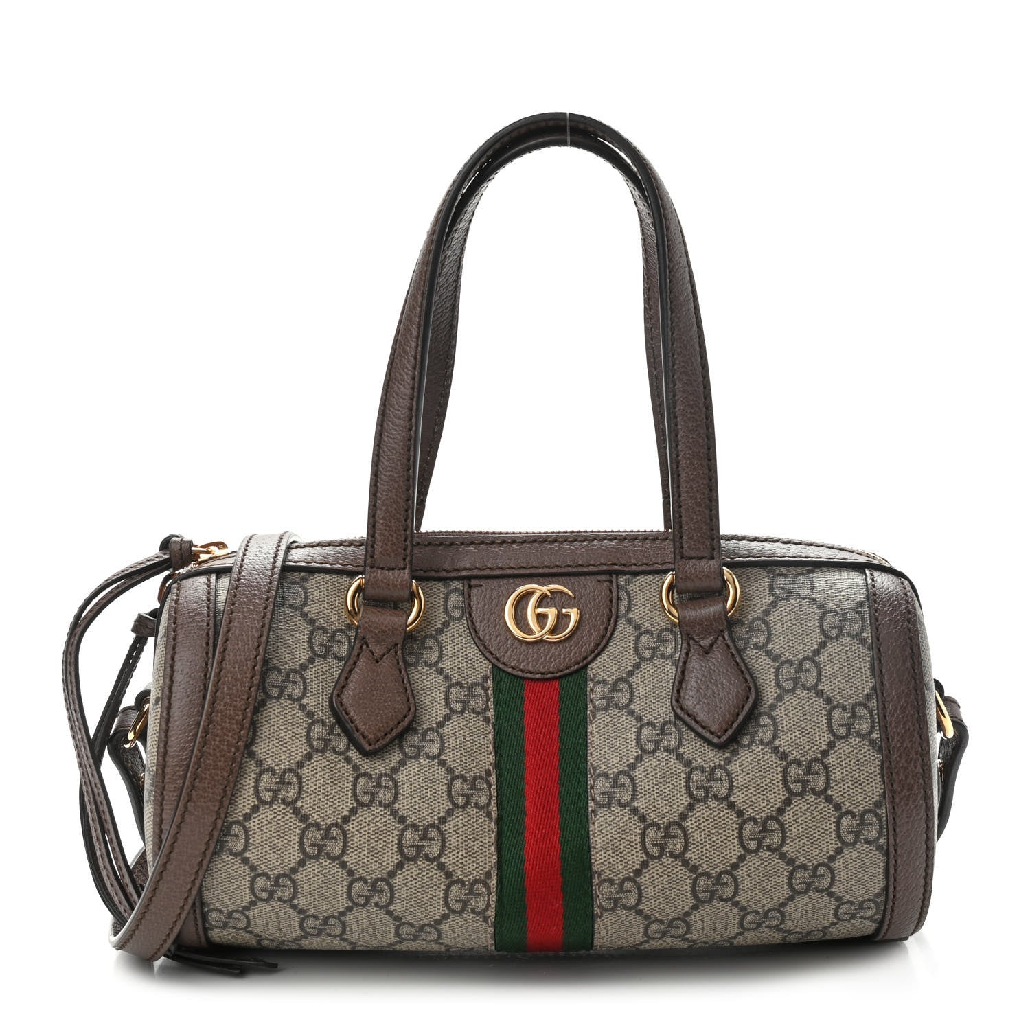 Gucci GG Supreme Monogram Web Small Ophidia Boston Bag Beige New Acero 1 of 10