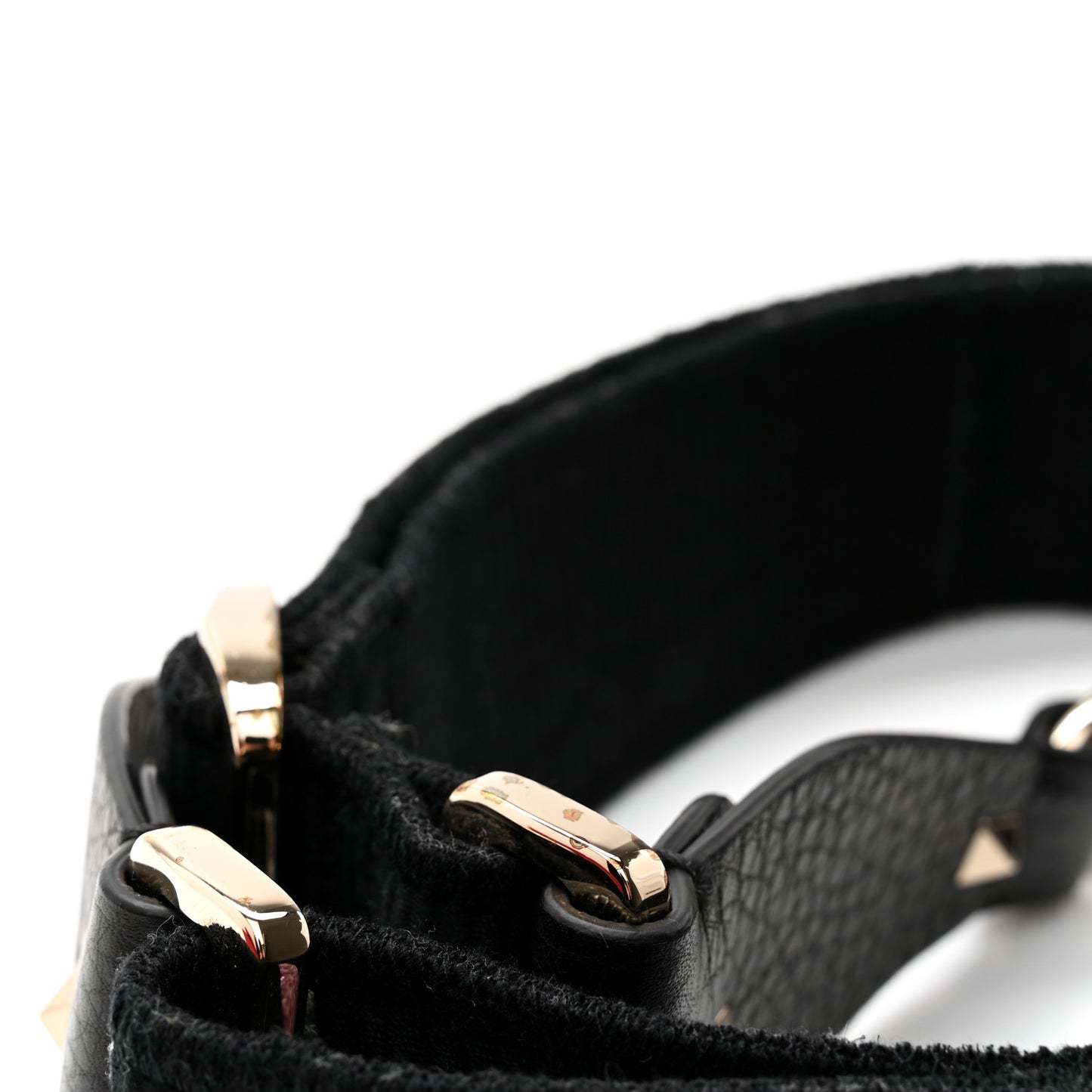 X JAMIE REID Canvas Embroidered Rockstud Guitar Strap Black