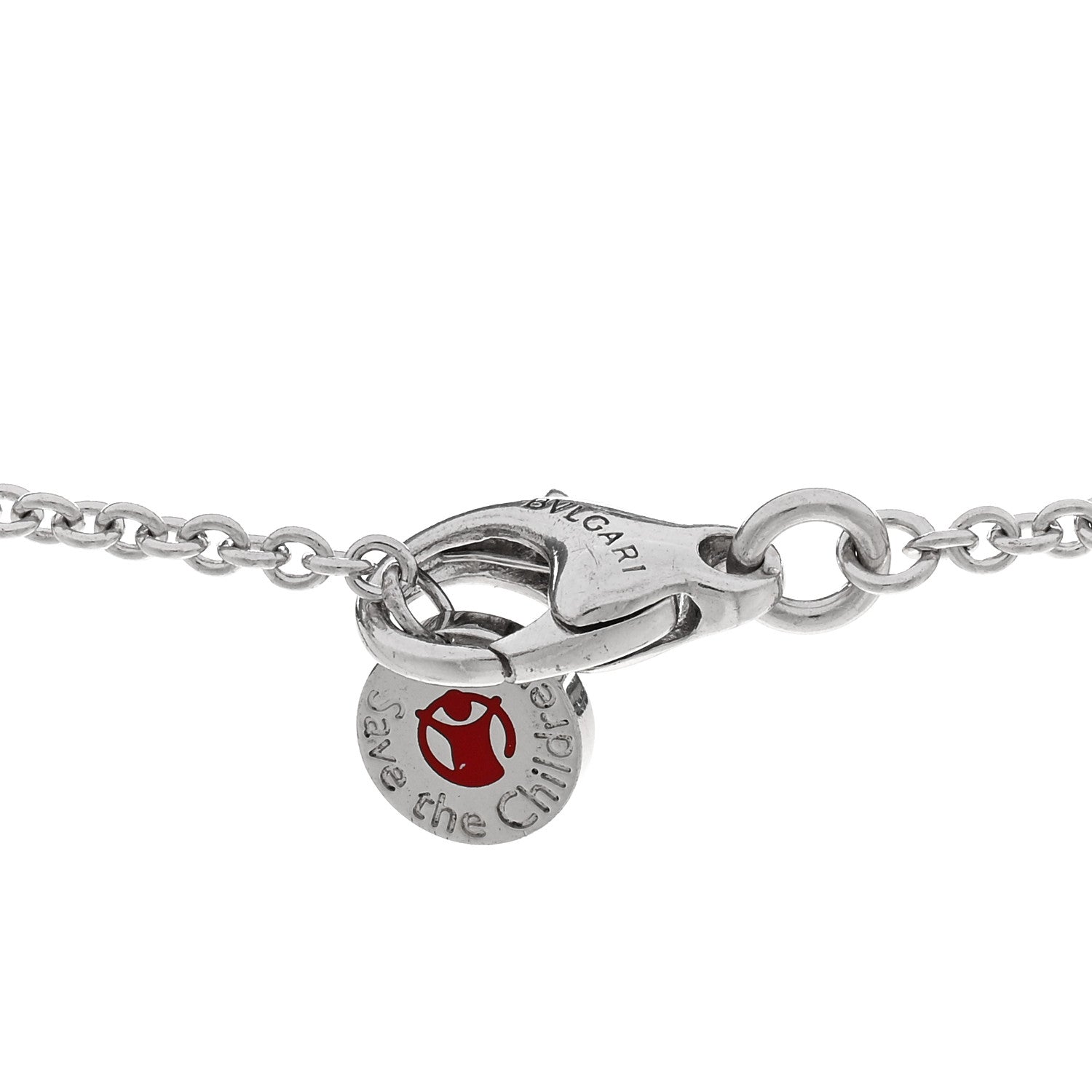 Bulgari Sterling Silver Ceramic Save The Children Pendant Necklace 5 of 6