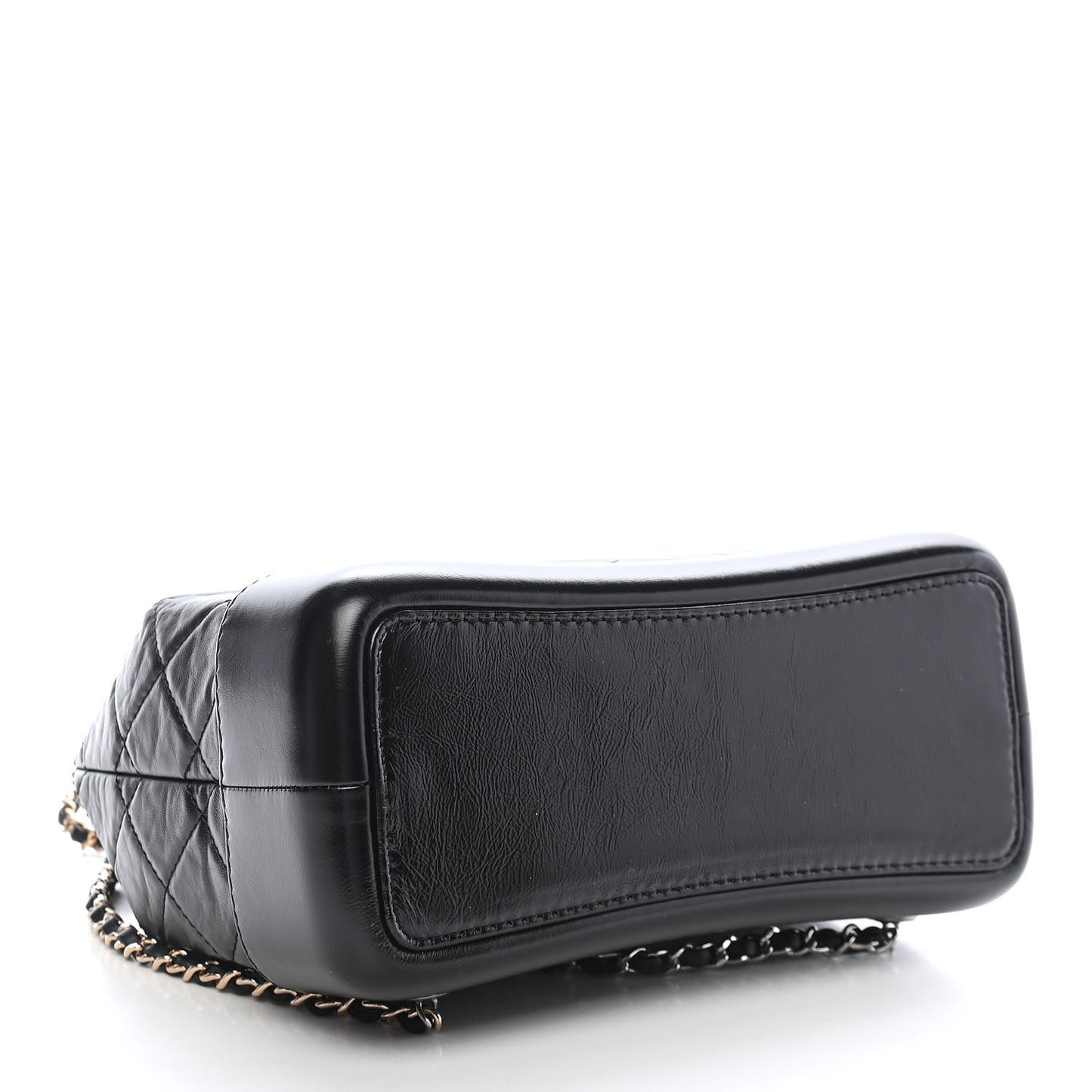 Aged Calfskin Quilted Small Gabrielle Backpack Black