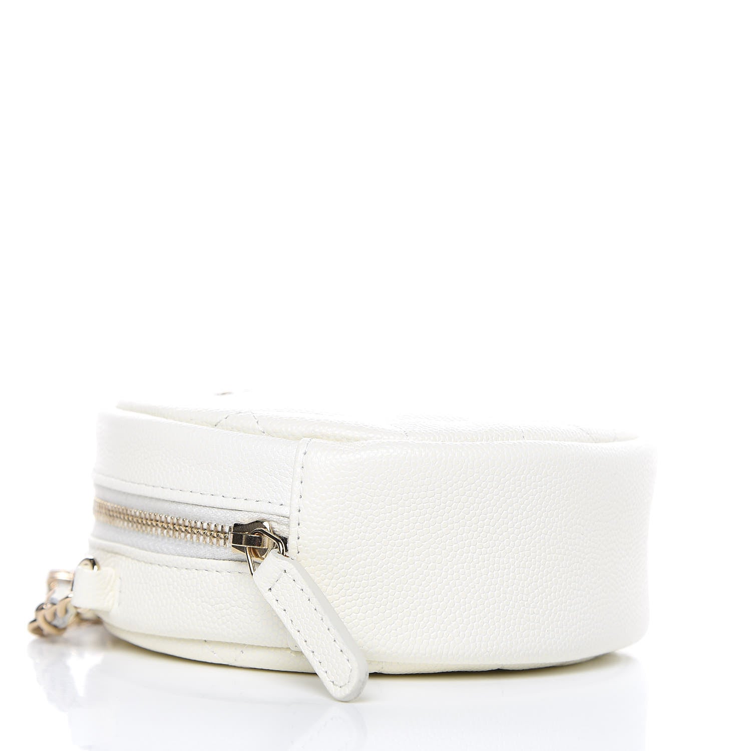 Chanel Caviar Quilted Round Clutch With Chain White 4 of 10