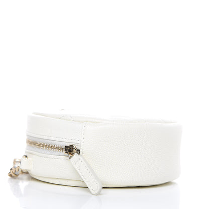 Chanel Caviar Quilted Round Clutch With Chain White 4 of 10