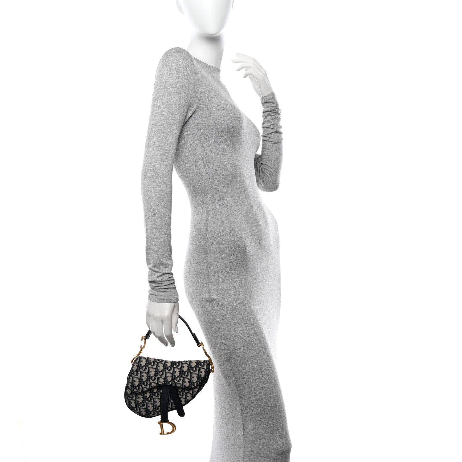 Christian Dior Oblique Mini Saddle Bag Blue 3 of 9