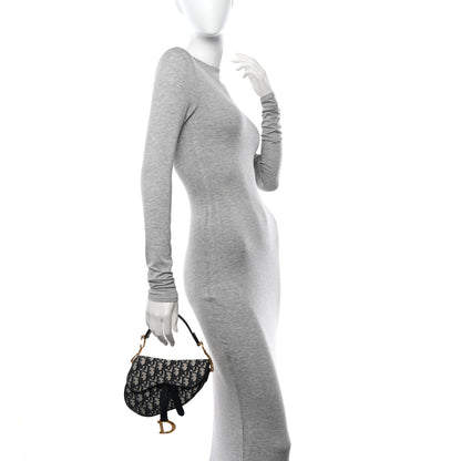 Christian Dior Oblique Mini Saddle Bag Blue 3 of 9