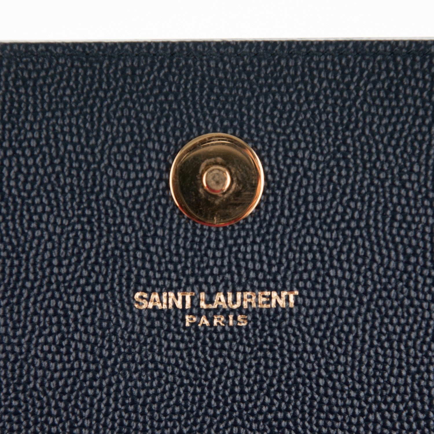 Saint Laurent Grain De Poudre Classic Monogram Clutch Navy 6 of 6