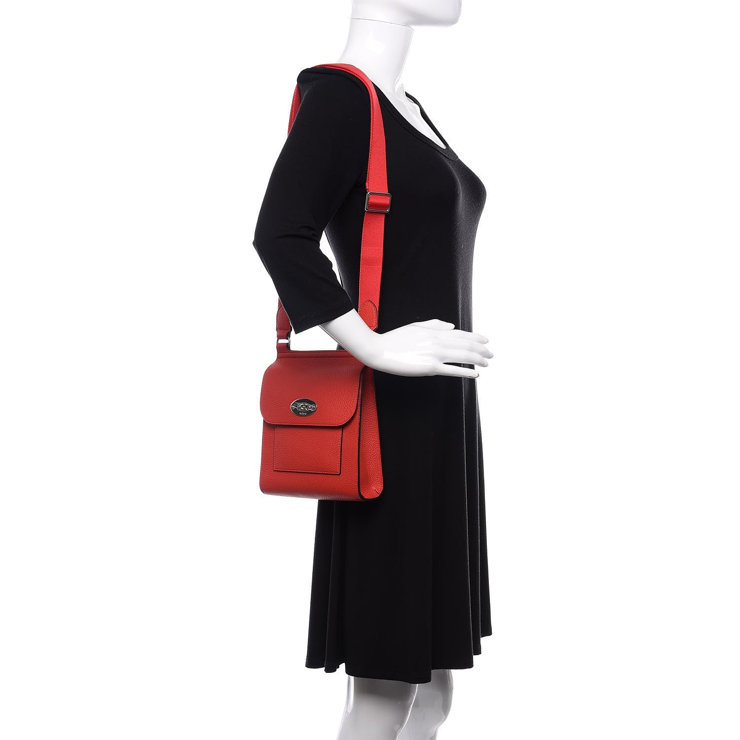 Mulberry Natural Grain Calfskin Antony Messenger Crossbody Scarlet 2 of 9