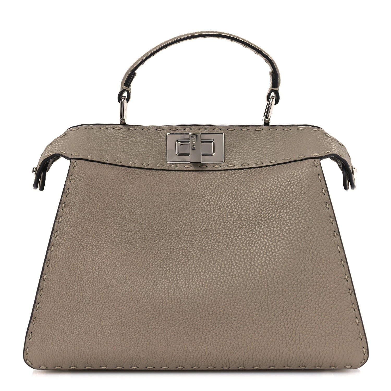 Fendi Cuoio Romano Selleria Chamois Small Peekaboo I SEE U Satchel Corda Camelia Cipria 1 of 11
