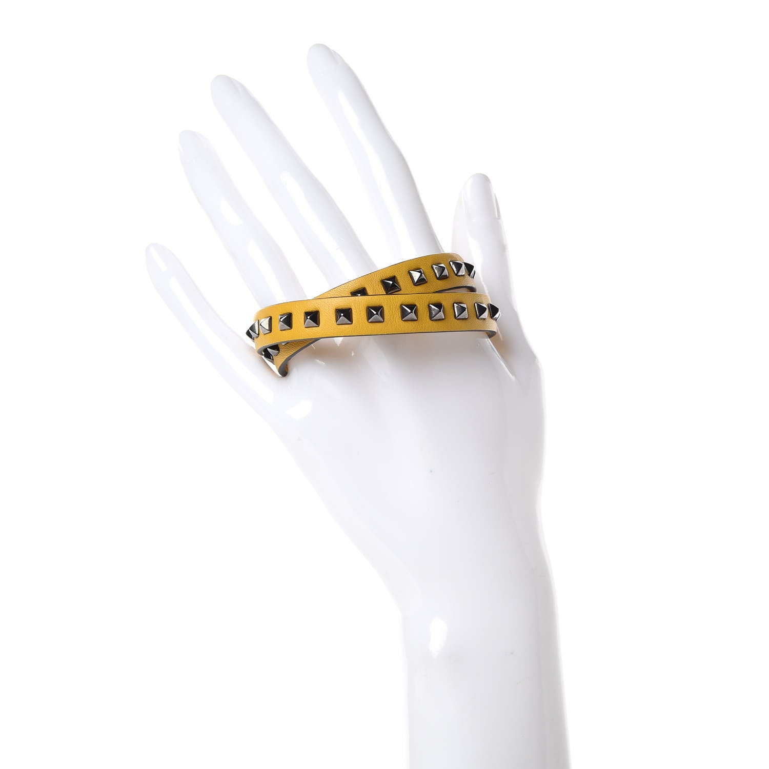Valentino Garavani Vitello Rockstud Bracelet Yellow 2 of 7