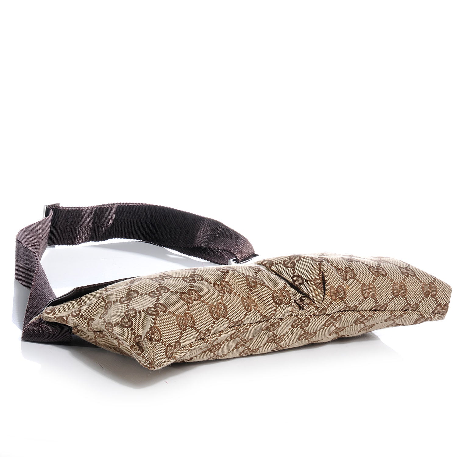 Gucci GG Monogram Web Double Pocket Belt Bag Dark Brown 4 of 10