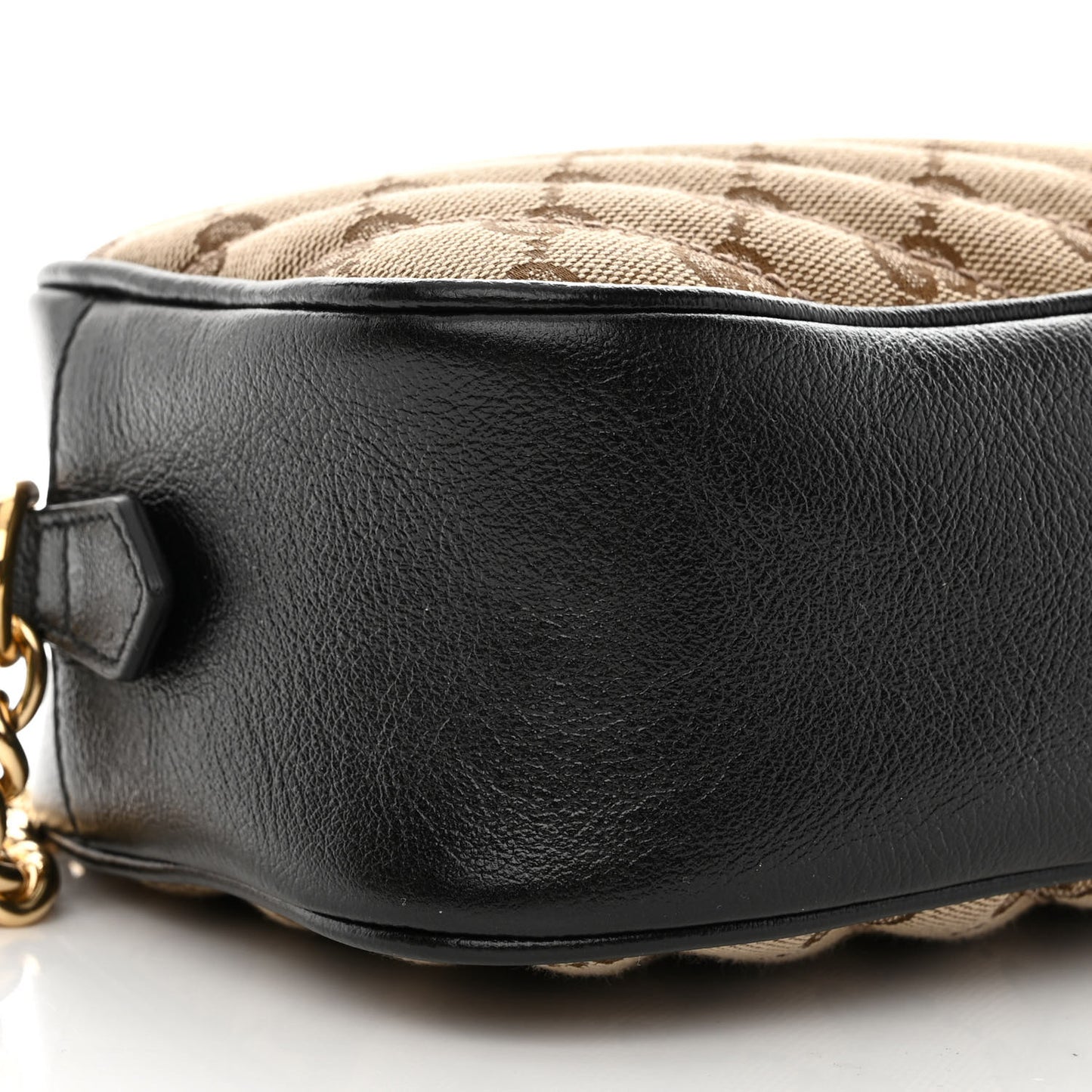 Monogram Matelasse Diagonal Small GG Marmont Chain Shoulder Bag Beige Black