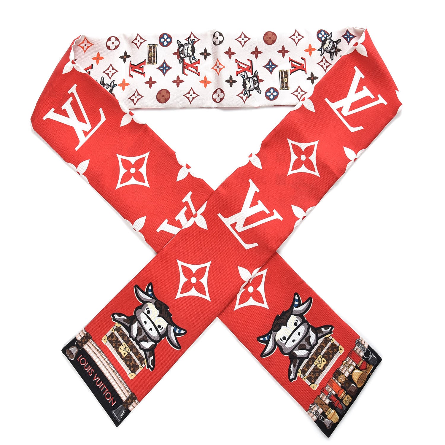 Louis Vuitton Silk Monogram Rodeo Bandeau Red 1 of 3