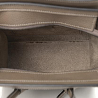 Celine Drummed Calfskin Nano Luggage Souris 5 of 11