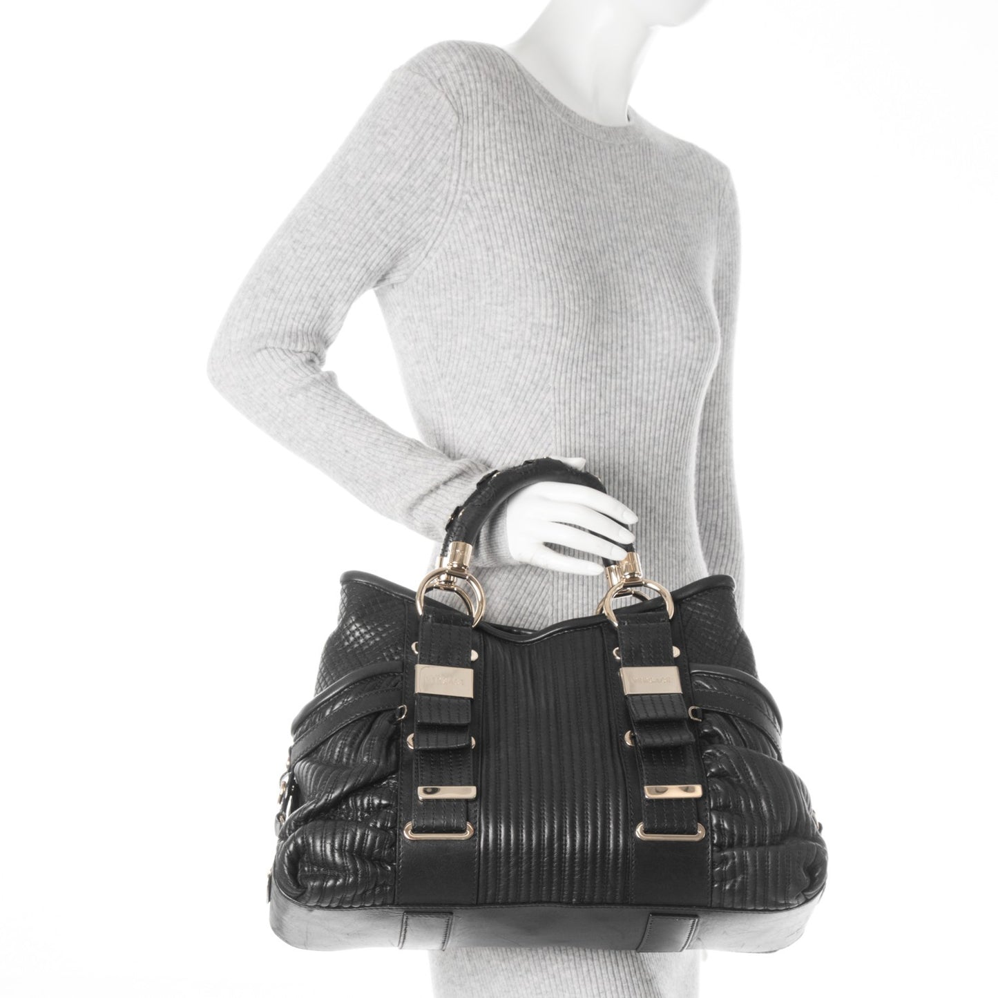 Nappa Quilted Tote Black