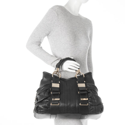 Versace Nappa Quilted Tote Black 2 of 6