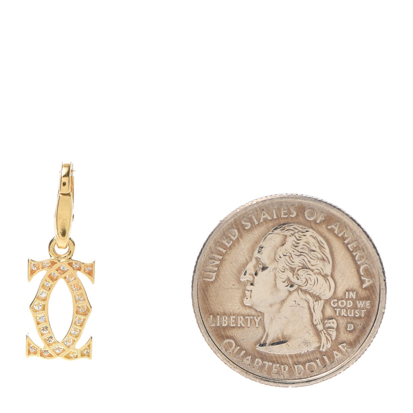 18K Yellow Gold Diamond Logo Charm