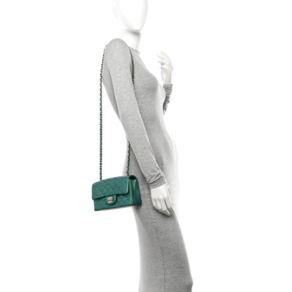 Chanel Lambskin Quilted Mini Rectangular Flap Dark Green 2 of 11