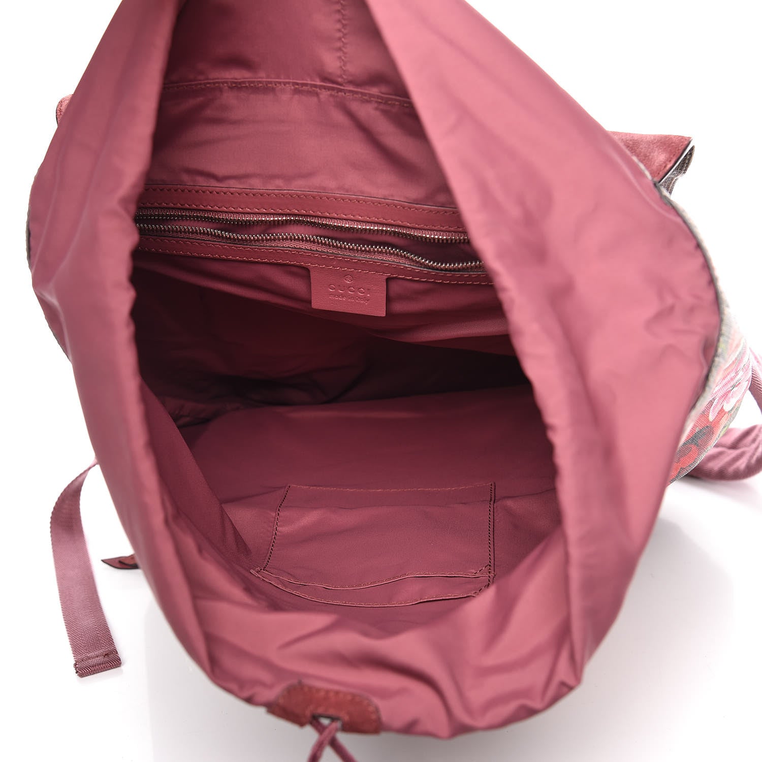 Gucci GG Supreme Monogram Blooms Medium Single Buckle Backpack Beige Multicolor Dry Rose 5 of 9
