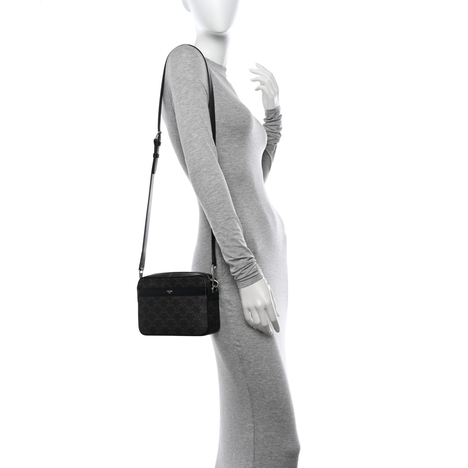 Celine Triomphe Canvas Small Messenger Bag Black 3 of 10