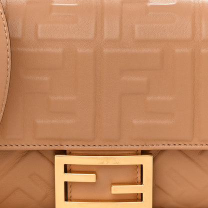 Fendi Nappa FF 1974 Embossed Baguette Miele Scuro 8 of 13
