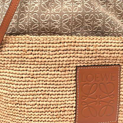 Loewe Calfskin Raffia Anagram Paulas Ibiza Pochette Bag Natural Tan 8 of 10
