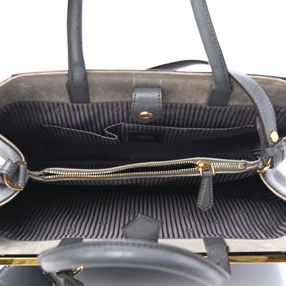 Fendi Vitello Elite Flamingo Regular 2Jours Tote Grigio Grigio Chiaro 4 of 6