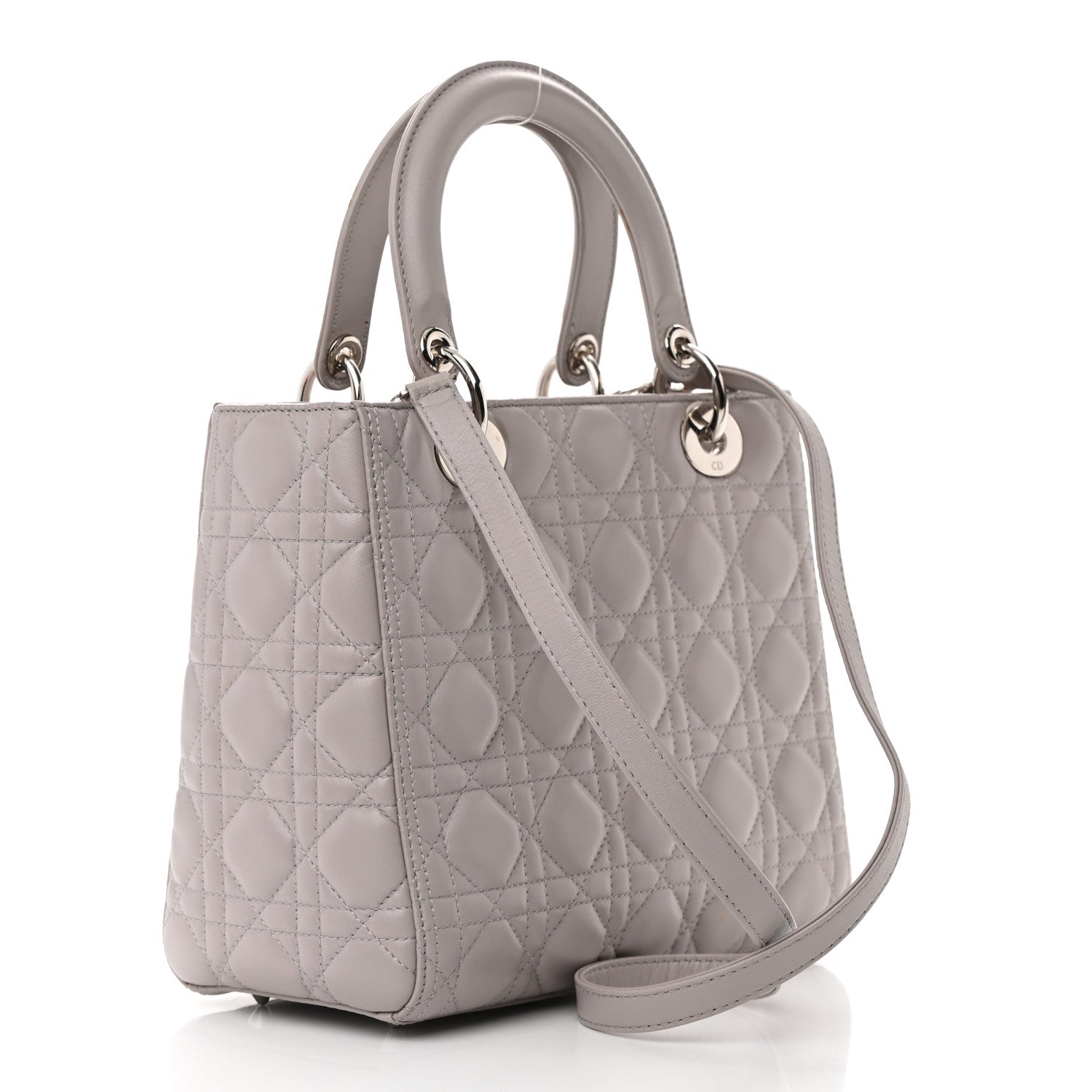 Christian Dior Lambskin Cannage Medium Lady Dior Grey 3 of 18