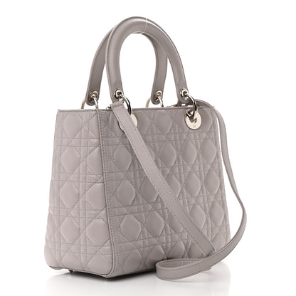 Christian Dior Lambskin Cannage Medium Lady Dior Grey 3 of 18