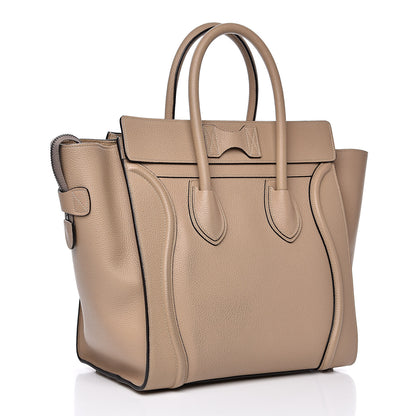 Celine Drummed Calfskin Mini Luggage Dune 3 of 13