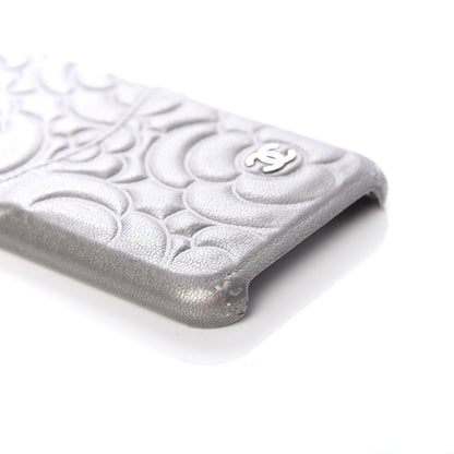 Chanel Goatskin Camellia Embossed iPhone X Case Grey 7 of 9
