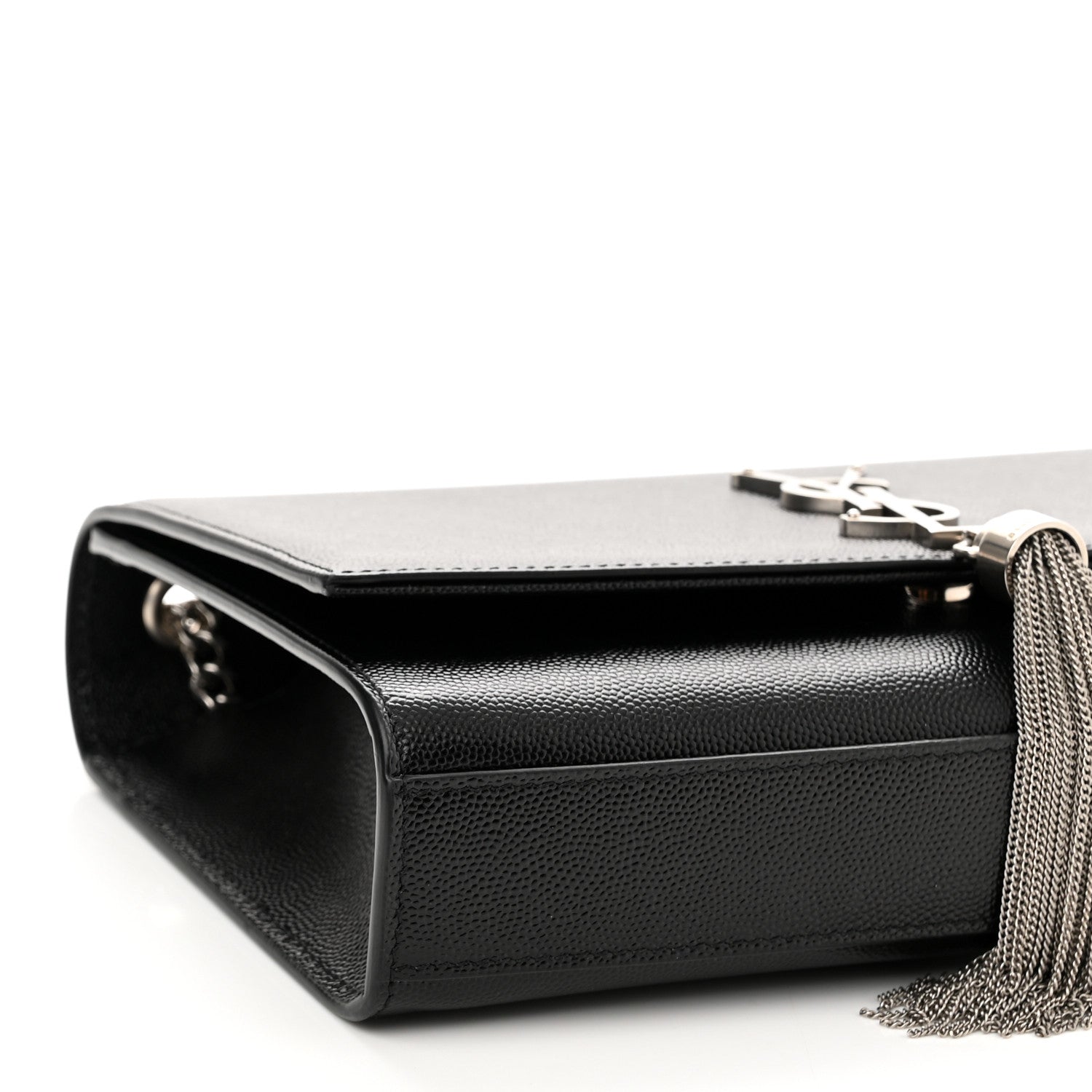 Saint Laurent Smooth Calfskin Medium Classic Monogram Kate Tassel Satchel Black 9 of 11
