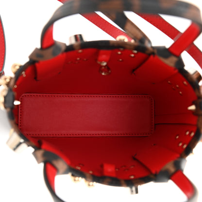 Christian Louboutin Calfskin Leopard Spike Studded Mini North South Cabata Tote Multicolor 5 of 7