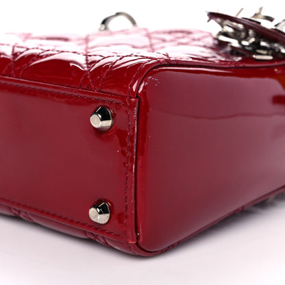 Christian Dior Patent Cannage Mini Lady Dior Red 8 of 8