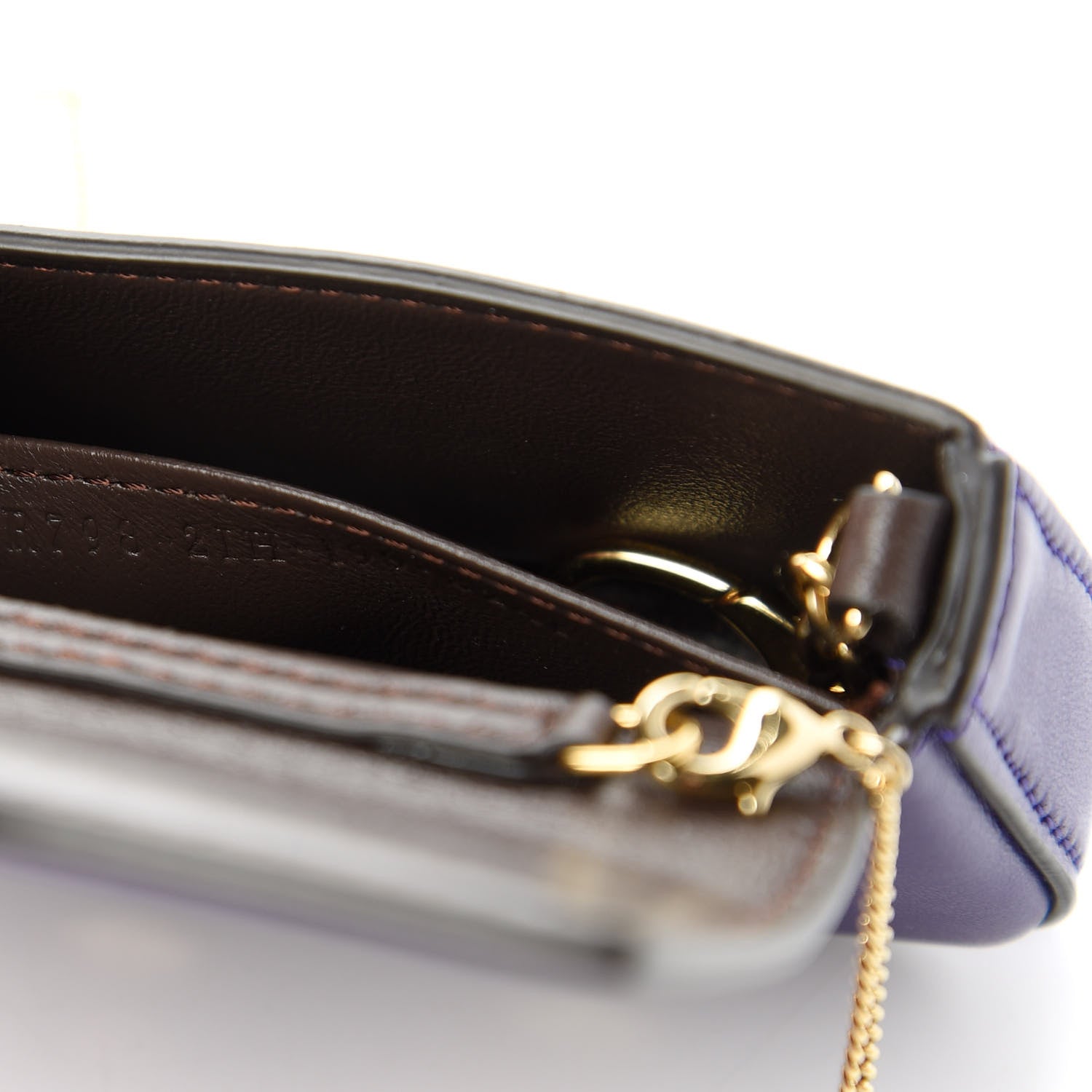 Fendi Vitello Century Opaco Nano Baguette Belt Charm Purple Rain 9 of 11