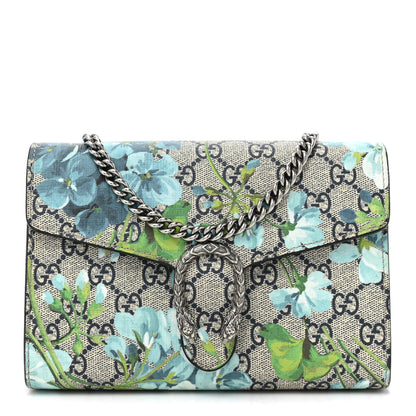 Gucci GG Supreme Monogram Blooms Mini Dionysus Chain Wallet Beige Blue Navy Vintage Blue 1 of 16