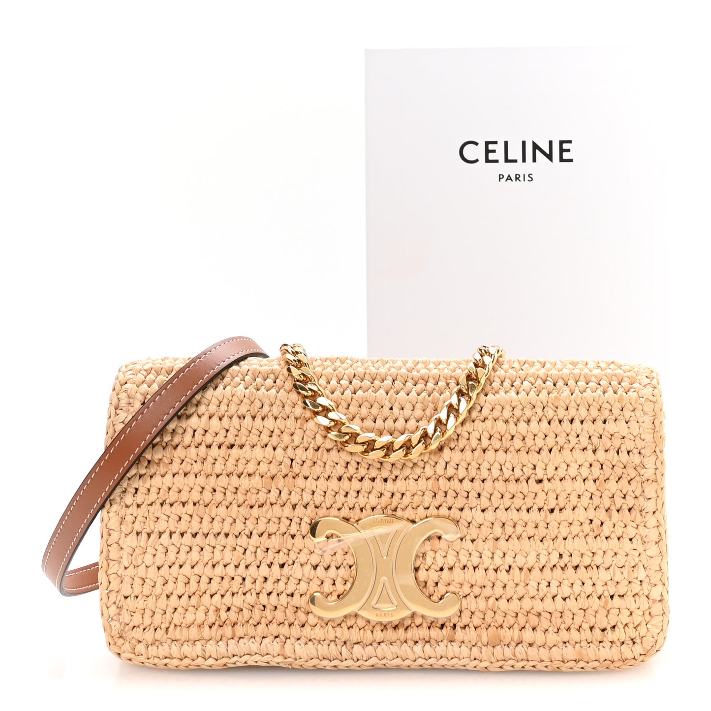 Raffia Calfskin Multipochette Natural