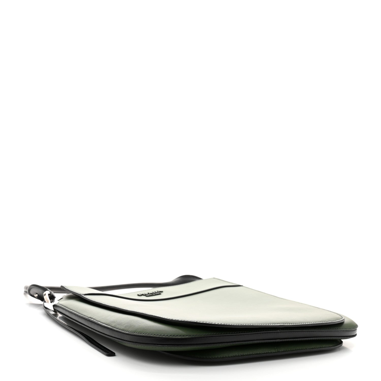 Prada City Calfskin Margit Bag Green Black 4 of 11
