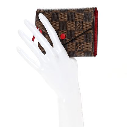 Louis Vuitton Damier Ebene Victorine Wallet Red 2 of 8