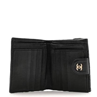 Chanel Lambskin Diamond Stitched Compact French Wallet Black 5 of 15