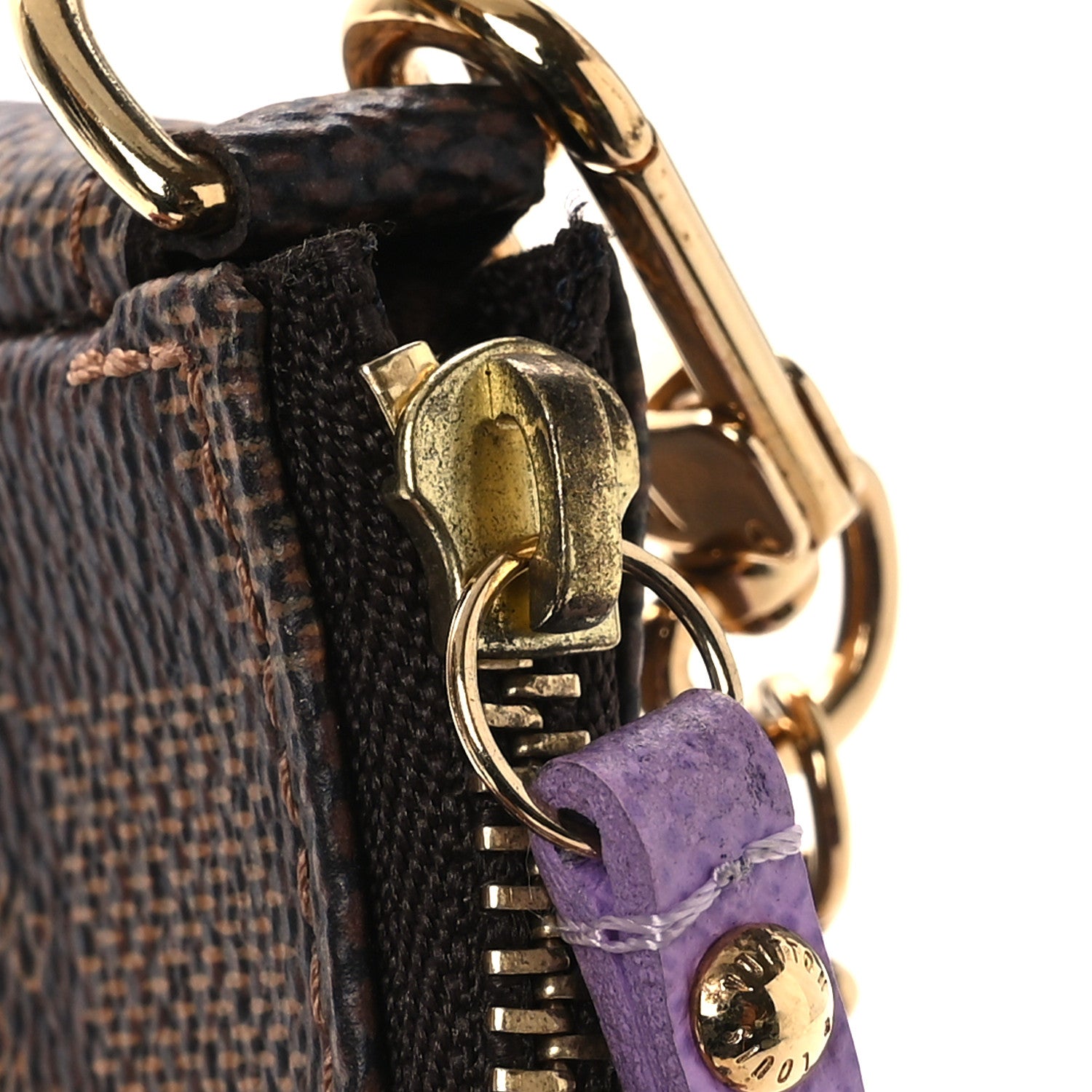 Louis Vuitton Damier Ebene Illustre Mini Pochette Accessories Violet 11 of 11