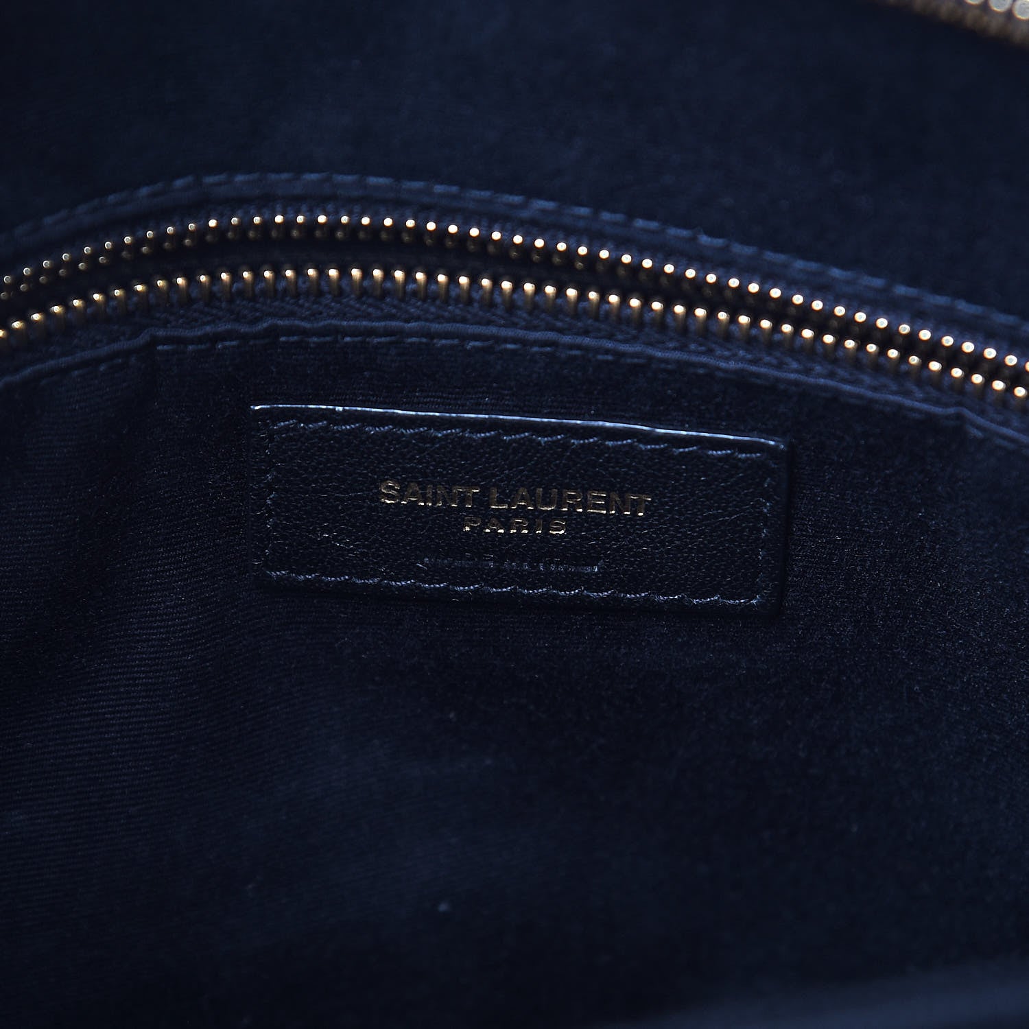 Saint Laurent Grain De Poudre Matelasse Chevron Medium Tribeca Shopping Bag Black 8 of 11