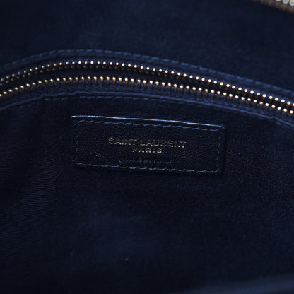 Saint Laurent Grain De Poudre Matelasse Chevron Medium Tribeca Shopping Bag Black 8 of 11